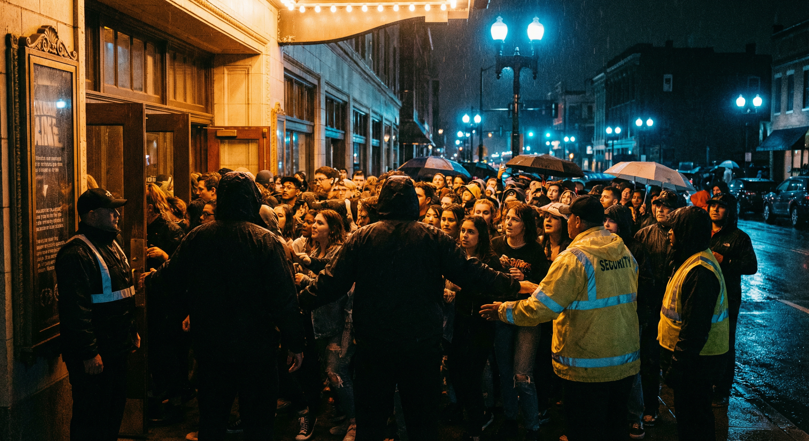 Crowds at the venue doors