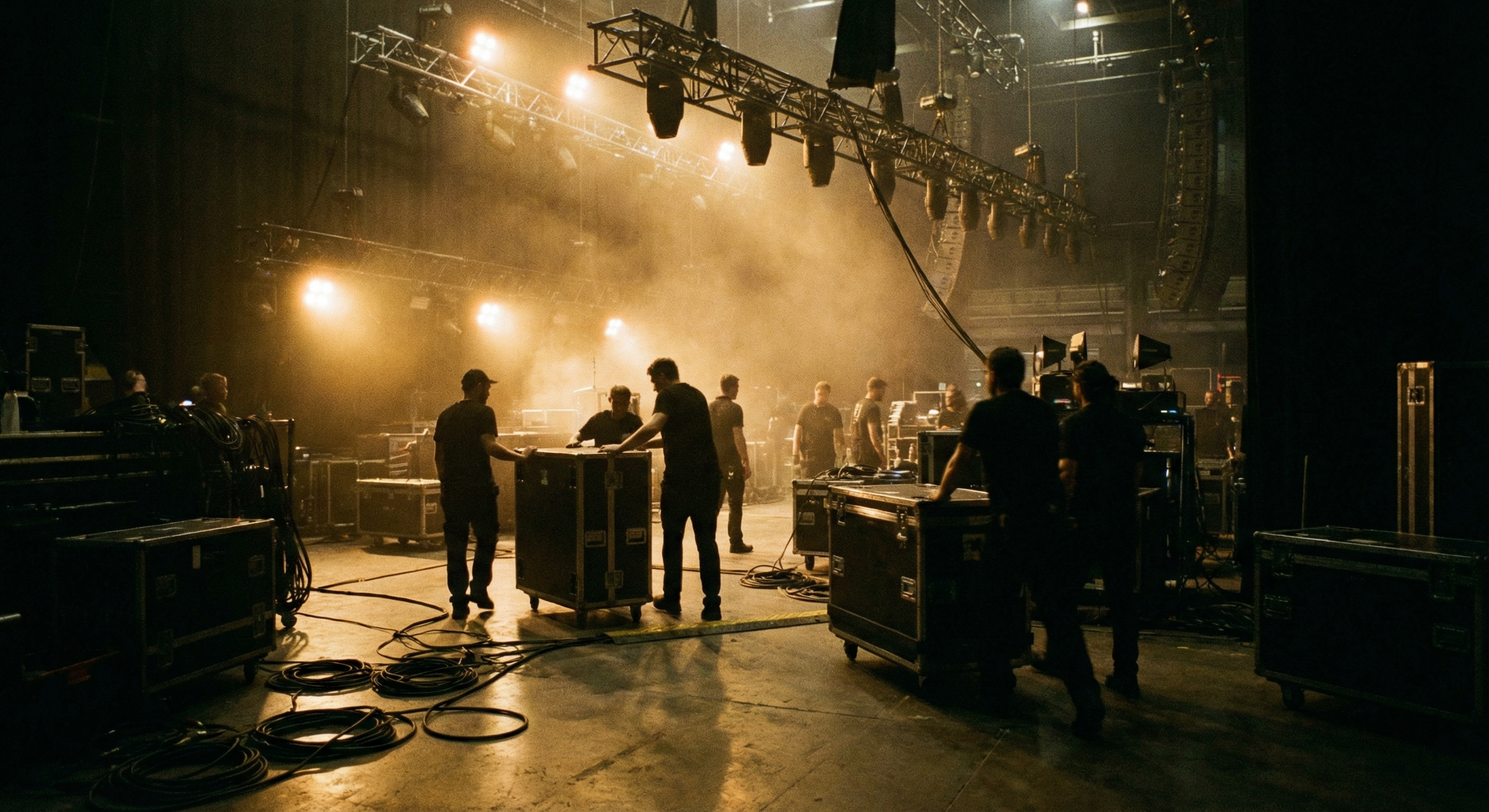 Production crew during load-in